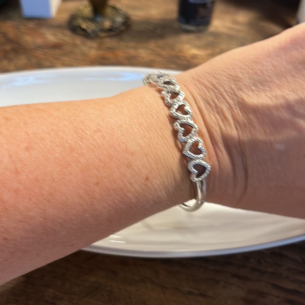 Sterling silver heart bracelet